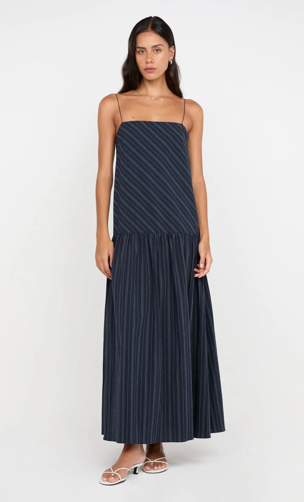 PEYSON MAXI DRESS - INK/ IVORY STRIPE sold by bec + bridge