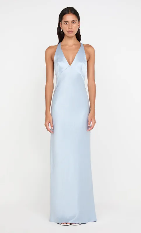 THE DREAMER V NECK DRESS - DUSTY BLUE sold by bec + bridge