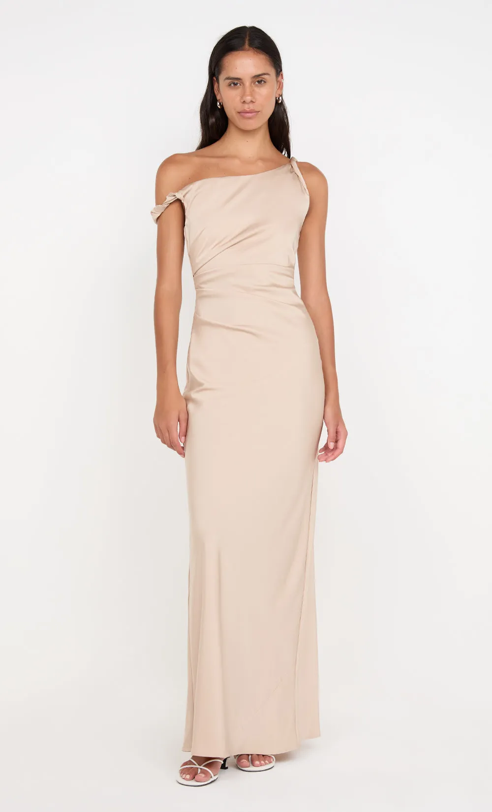 LUNETTA TWIST STRAP DRESS - SAND sold by bec + bridge