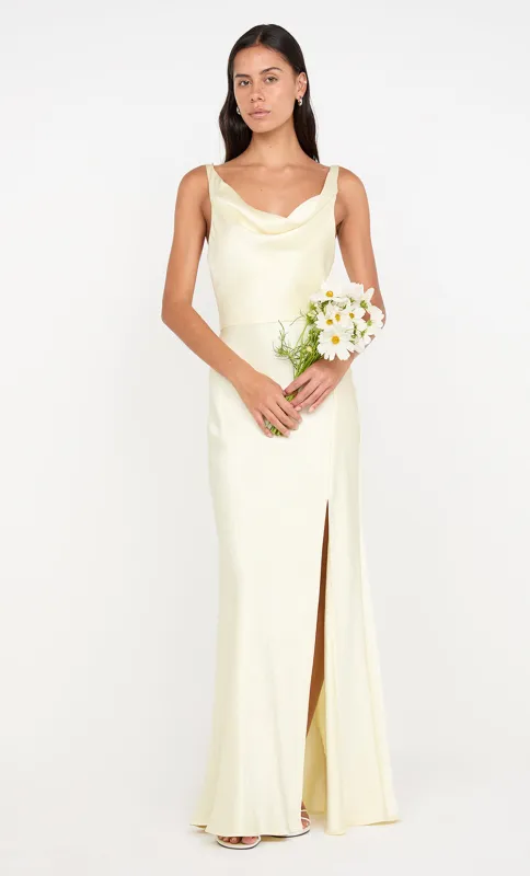 AUSTEN COWL NECK MAXI DRESS - ICE YELLOW sold by bec + bridge