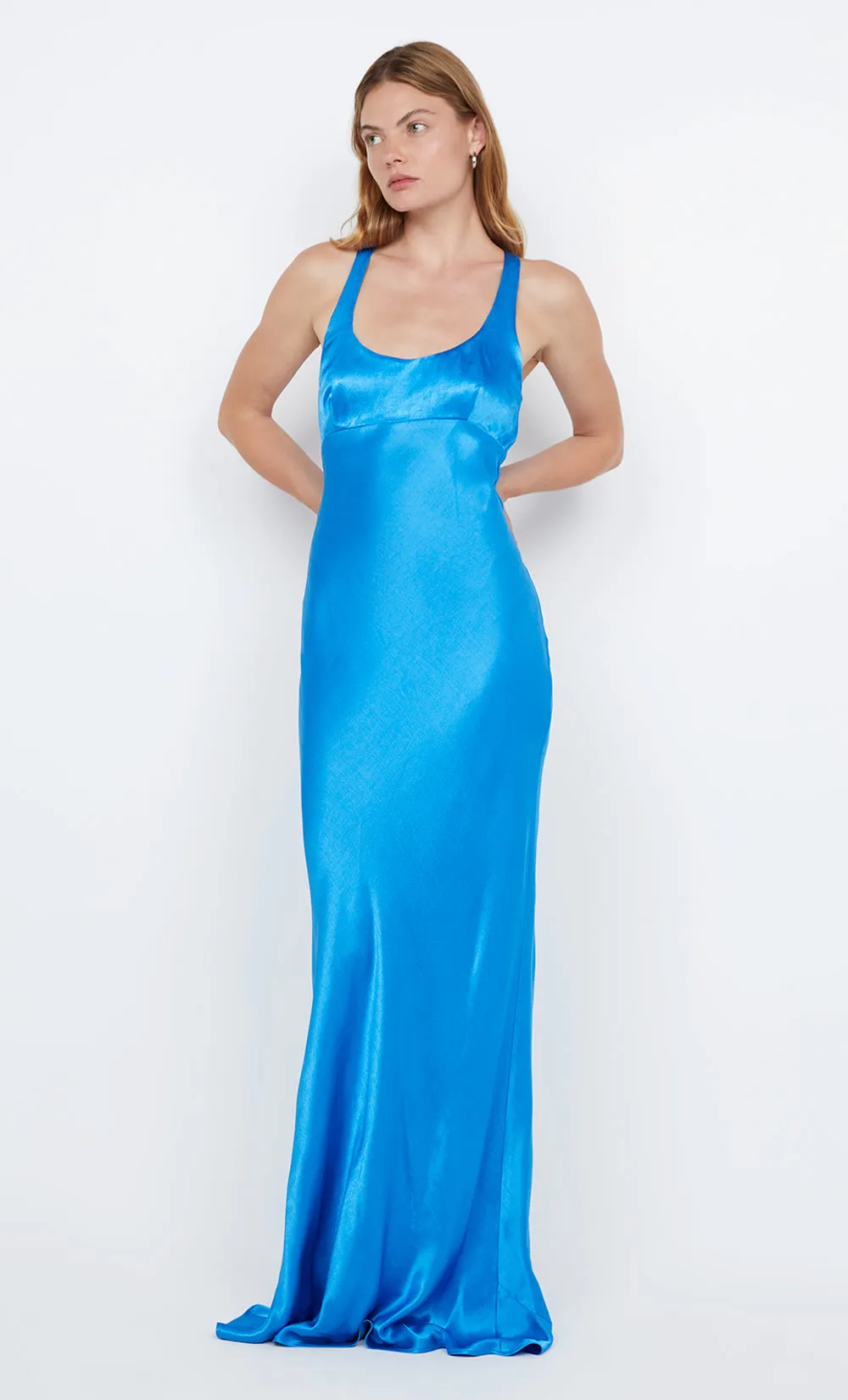 MAXINA CROSSOVER DRESS - MEDITERRANEAN BLUE sold by bec + bridge