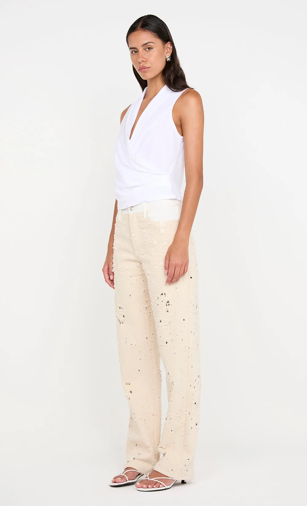 SIMI WRAP TOP - WHITE sold by bec + bridge product image thumbnail 3