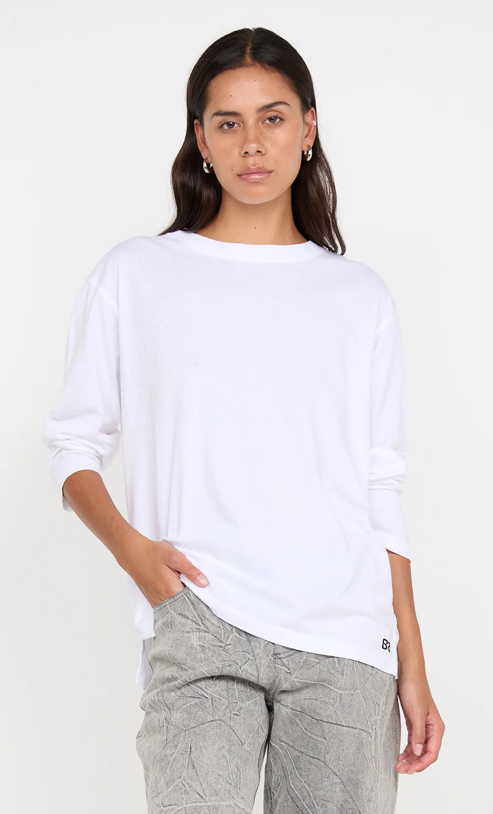 PIP LONG SLEEVE TOP - WHITE sold by bec + bridge product image thumbnail 2