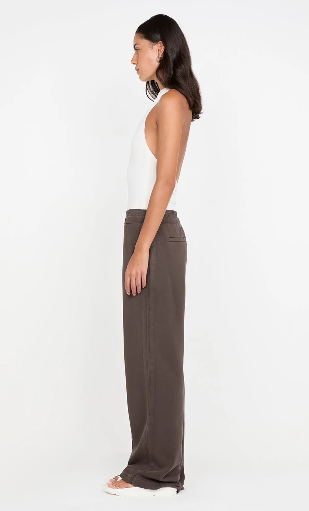 JORJA DOUBLE WAISTBAND PANT - DARK CHOCOLATE sold by bec + bridge product image thumbnail 3