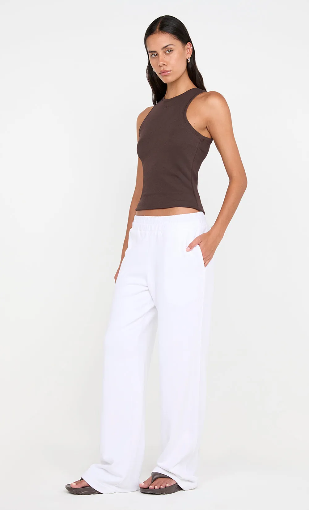 JORJA DOUBLE WAISTBAND PANT - WHITE sold by bec + bridge product image thumbnail 4