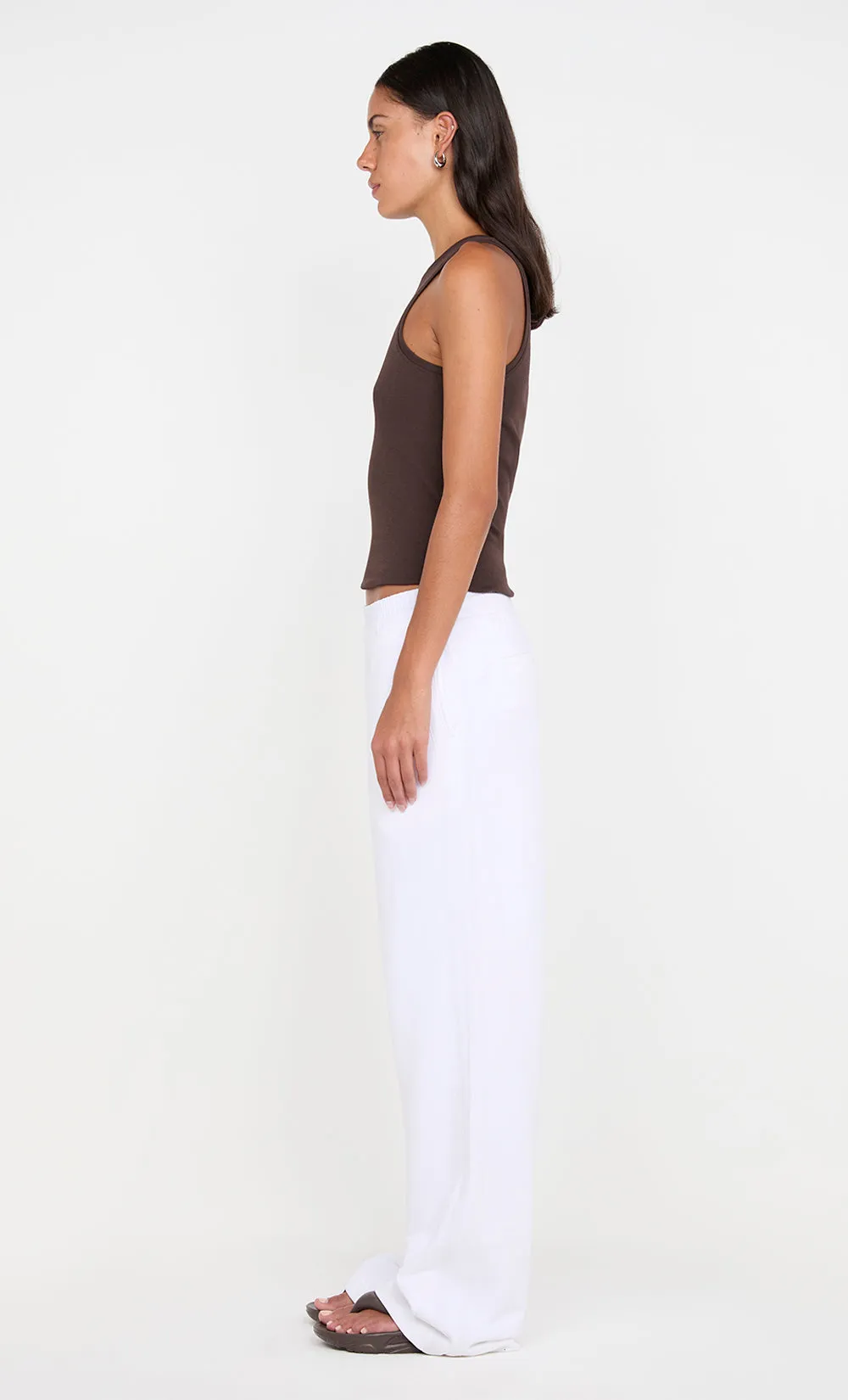 JORJA DOUBLE WAISTBAND PANT - WHITE sold by bec + bridge product image thumbnail 3
