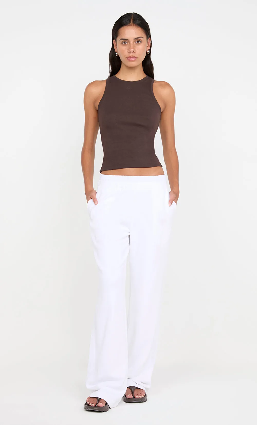 JORJA DOUBLE WAISTBAND PANT - WHITE sold by bec + bridge product image thumbnail 5