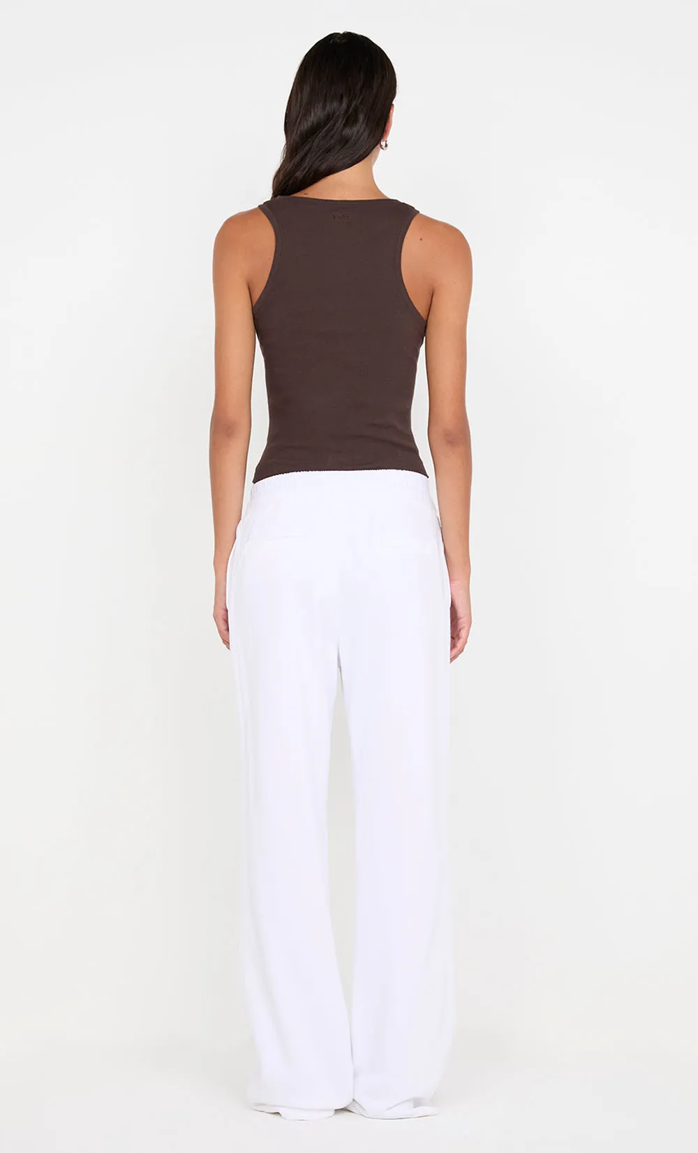 JORJA DOUBLE WAISTBAND PANT - WHITE sold by bec + bridge product image thumbnail 2
