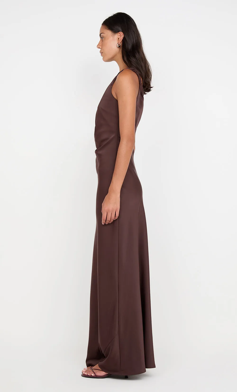 LUNETTA TWIST STRAP DRESS - DARK CHOCOLATE sold by bec + bridge product image thumbnail 4