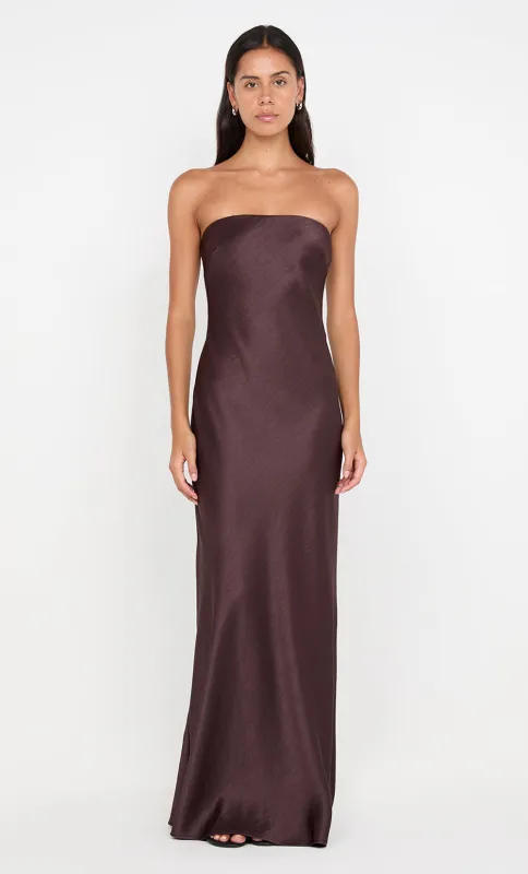AUSTEN STRAPLESS MAXI DRESS - DARK CHOCOLATE sold by bec + bridge