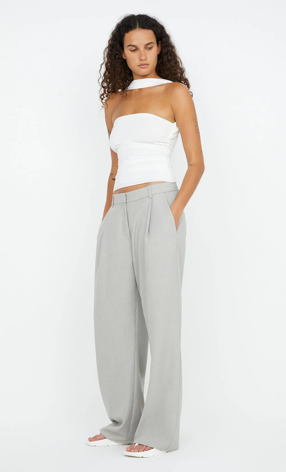 VIDA RUCHED TOP - WHITE sold by bec + bridge product image thumbnail 4