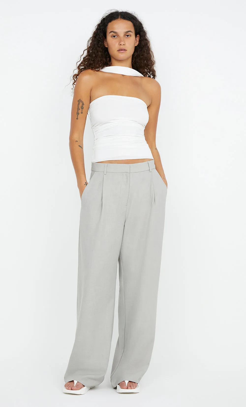 VIDA RUCHED TOP - WHITE sold by bec + bridge