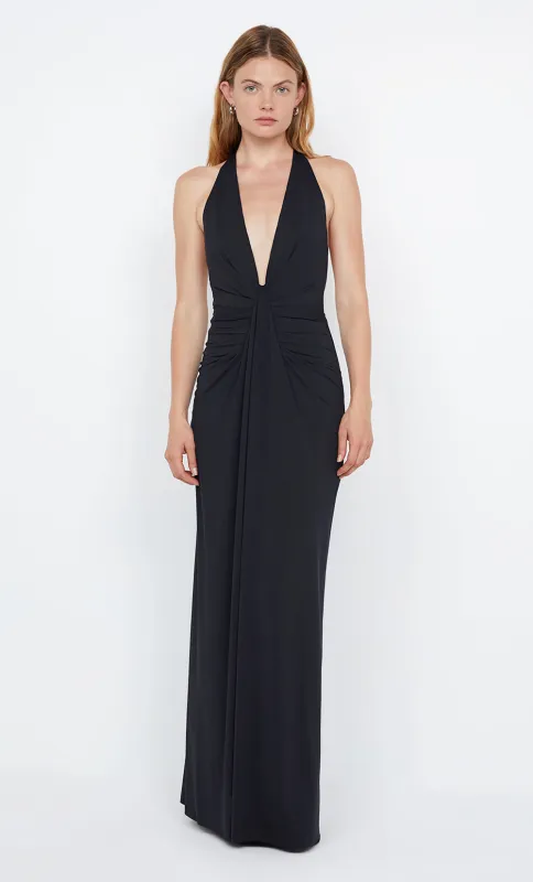 TILLIE DRAPE MAXI DRESS - BLACK sold by bec + bridge