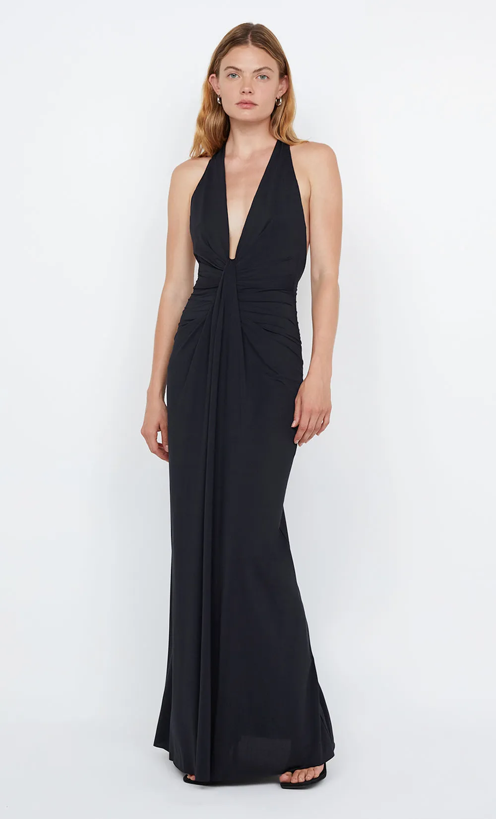 slim fit dress slacks Bec + Bridge Liv Halter Maxi Gown Black main image 1