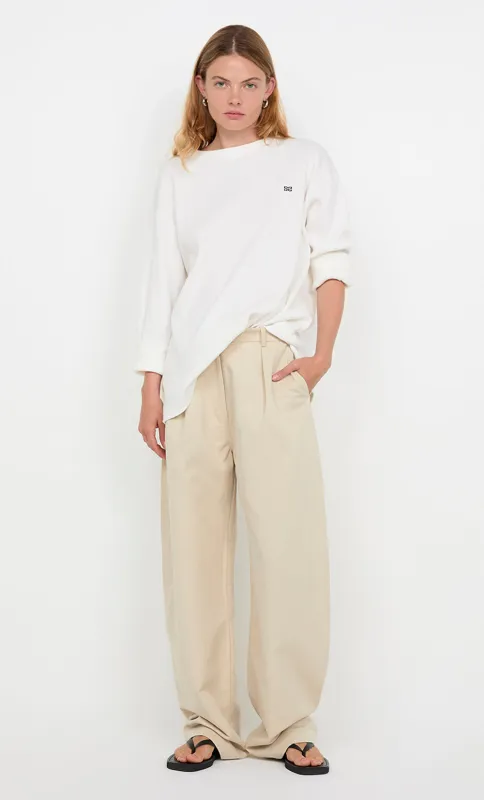 SILO LONG SLEEVE TOP - WHITE/INK sold by bec + bridge