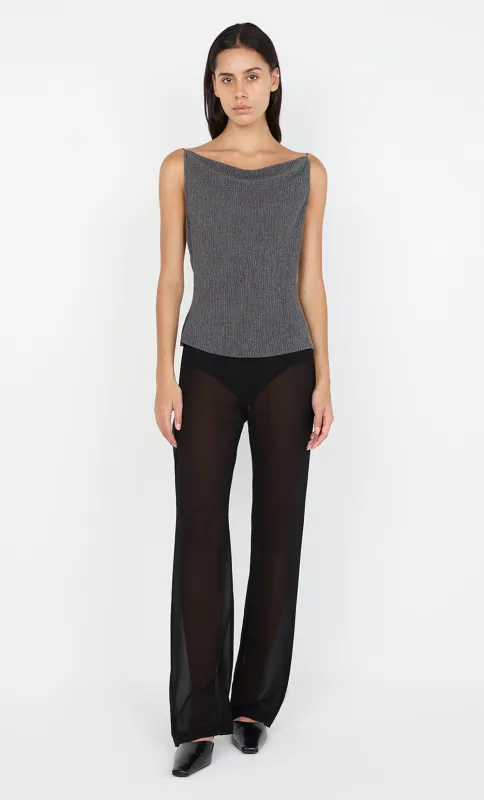 ELENA BOAT NECK TOP - CHARCOAL sold by bec + bridge