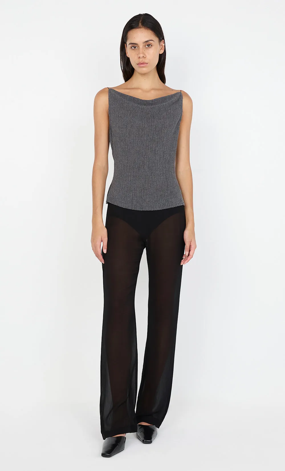 ELENA BOAT NECK TOP - CHARCOAL sold by bec + bridge
