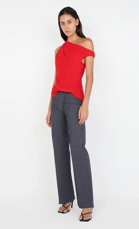 AUDE PANT  - CHARCOAL/RED PINS sold by bec + bridge