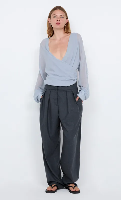 AURELIA WRAP TOP - CLOUD BLUE sold by bec + bridge