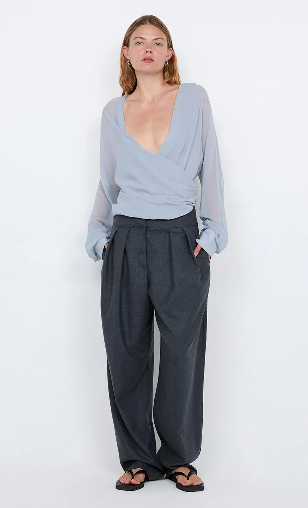 AURELIA WRAP TOP - CLOUD BLUE sold by bec + bridge