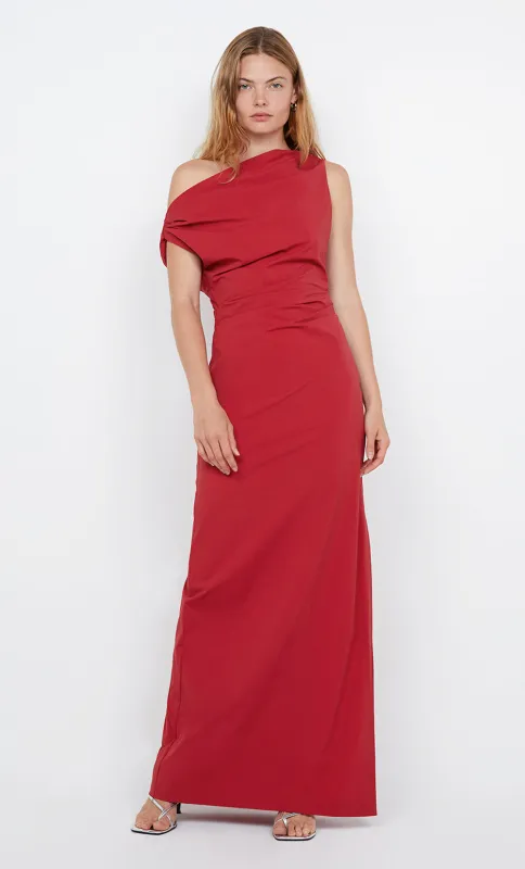 ANGELINA ASYM MAXI DRESS - CHERRY sold by bec + bridge
