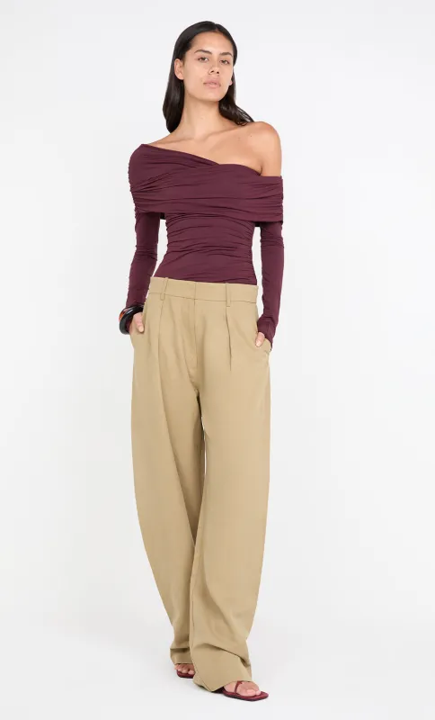 TILLIE DRAPE TOP - PLUM sold by bec + bridge