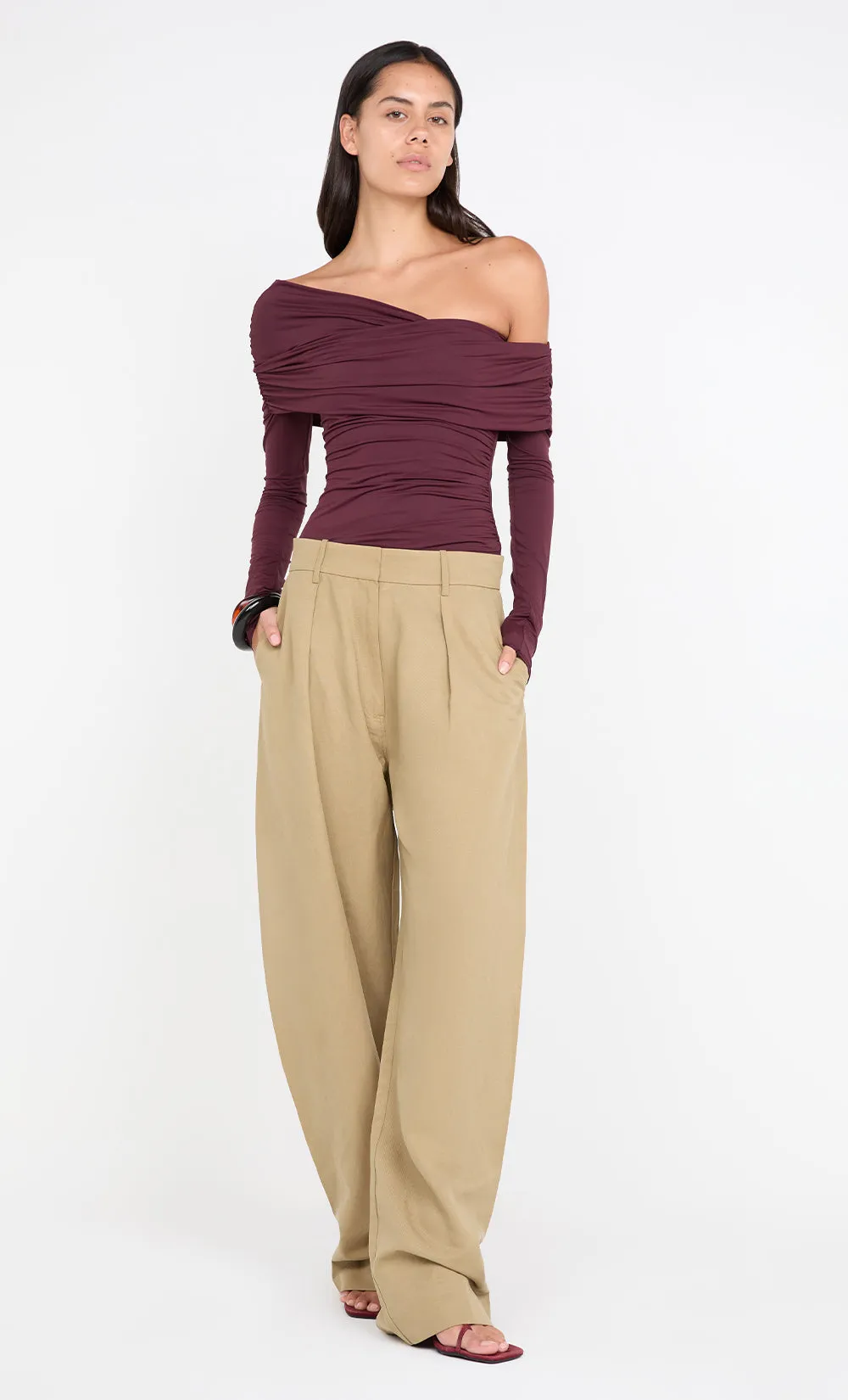 TILLIE DRAPE TOP - PLUM sold by bec + bridge