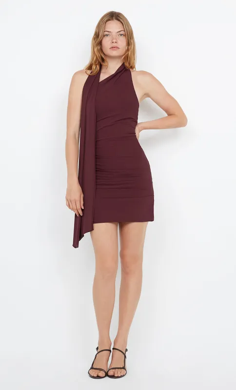 SONNIE ASYM MINI DRESS - PLUM sold by bec + bridge