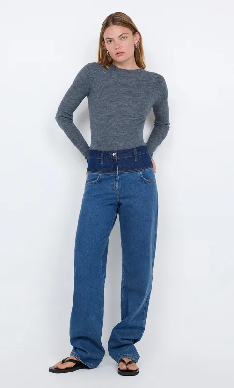 JONI LONG SLEEVE TOP - GREY sold by bec + bridge