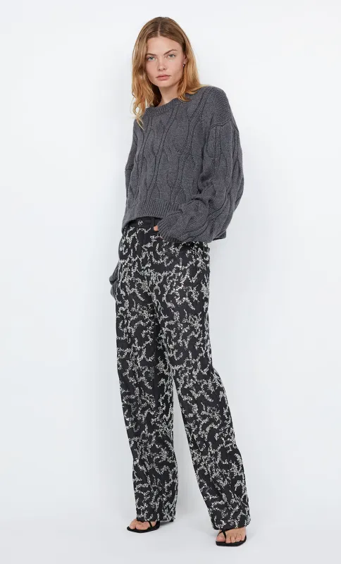 KINSLEY SEQUIN PANT - CHARCOAL SILVER sold by bec + bridge