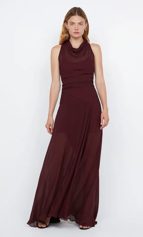 ROCHELLE HIGH NECK DRESS - PLUM sold by bec + bridge