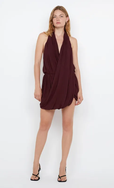 ROCHELLE DRAPE MINI DRESS - PLUM sold by bec + bridge