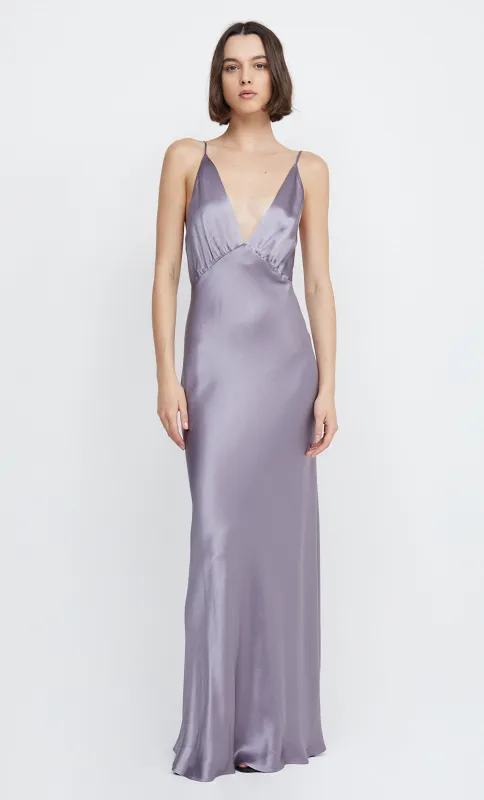 LORELAI V MAXI DRESS - LAVENDER ASH sold by bec + bridge