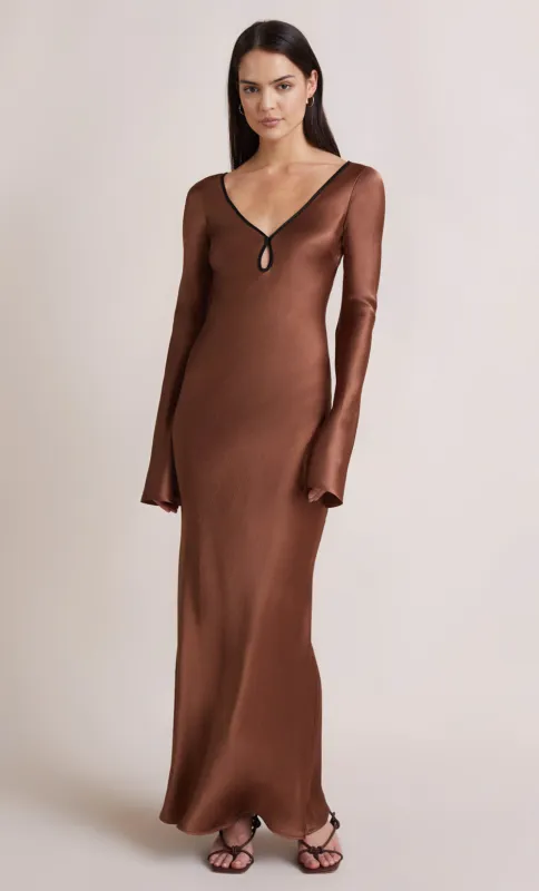 ANNIKA LONG SLEEVE MAXI DRESS - CHOCOLATE sold by bec + bridge