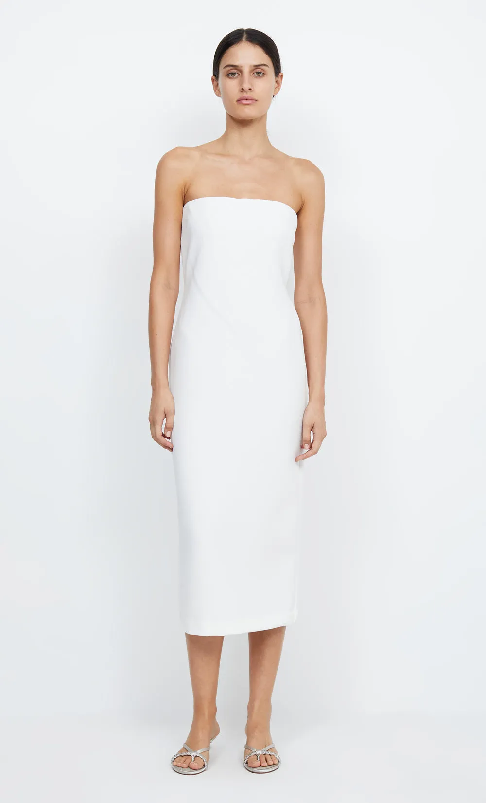 GRACE STRAPLESS MIDI DRESS - IVORY sold by bec + bridge product image thumbnail 2