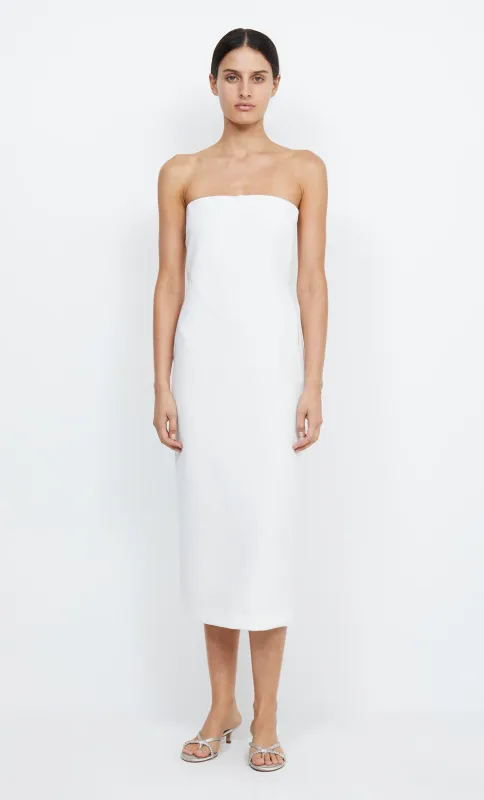 GRACE STRAPLESS MIDI DRESS - IVORY sold by bec + bridge
