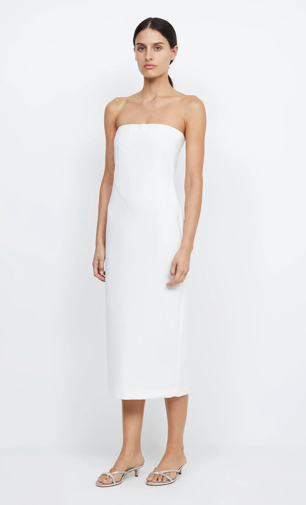 GRACE STRAPLESS MIDI DRESS - IVORY sold by bec + bridge product image thumbnail 3