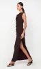 LEORA ASYM MAXI DRESS - DARK CHOCOLATE sold by bec + bridge