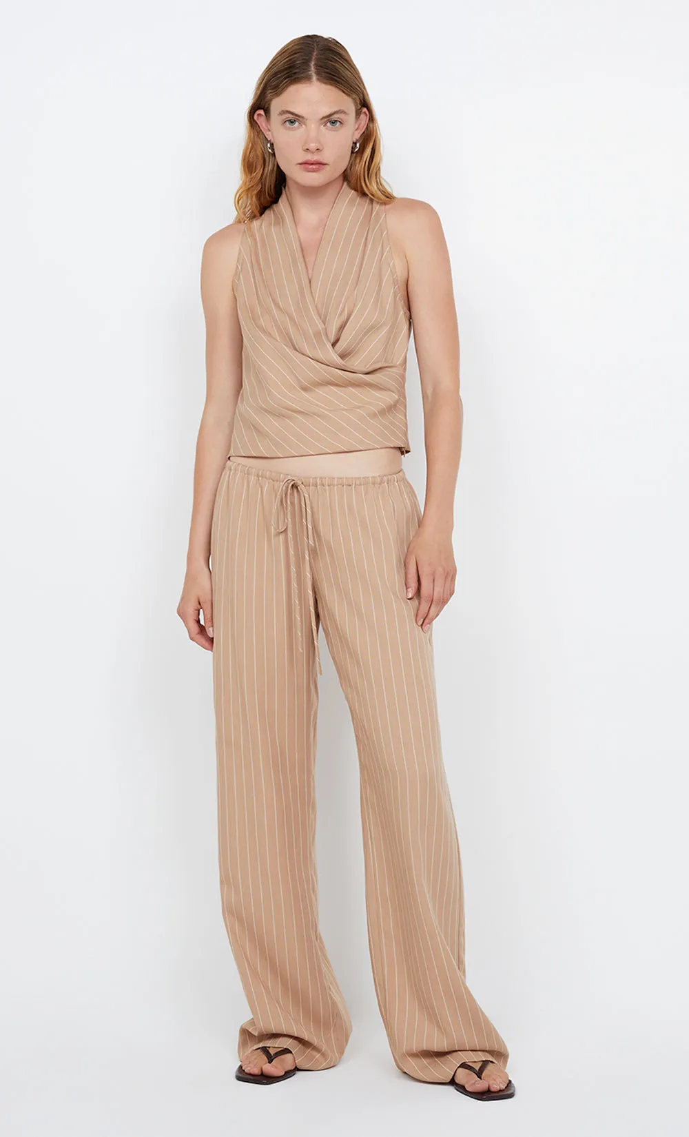 ALMERIA WRAP TOP - CAMEL STRIPE sold by bec + bridge product image thumbnail 5