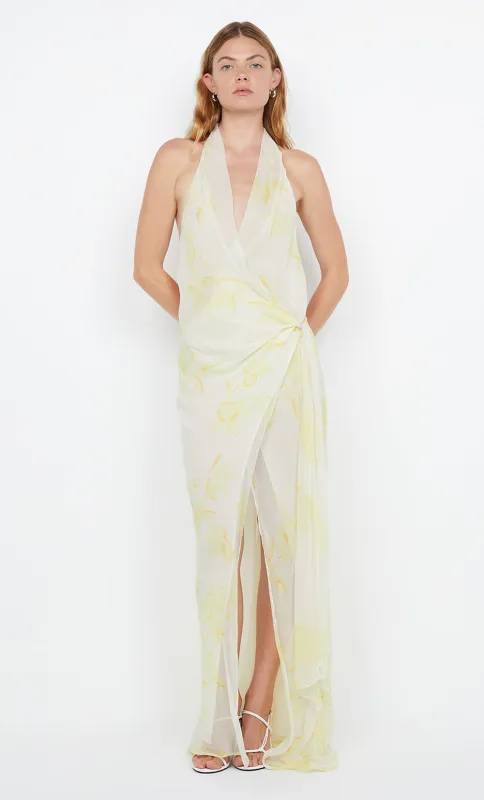 COLMAR WRAP MAXI DRESS - LEMON FLORAL sold by bec + bridge