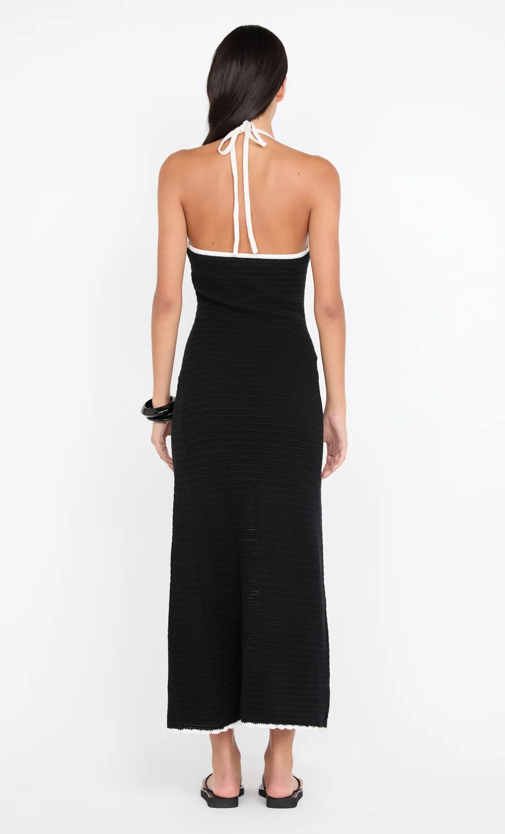 RAVYN HALTER MAXI DRESS - BLACK/WHITE sold by bec + bridge product image thumbnail 5