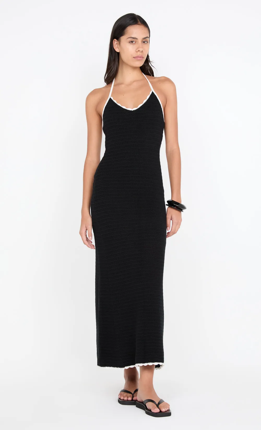 RAVYN HALTER MAXI DRESS - BLACK/WHITE sold by bec + bridge product image thumbnail 4