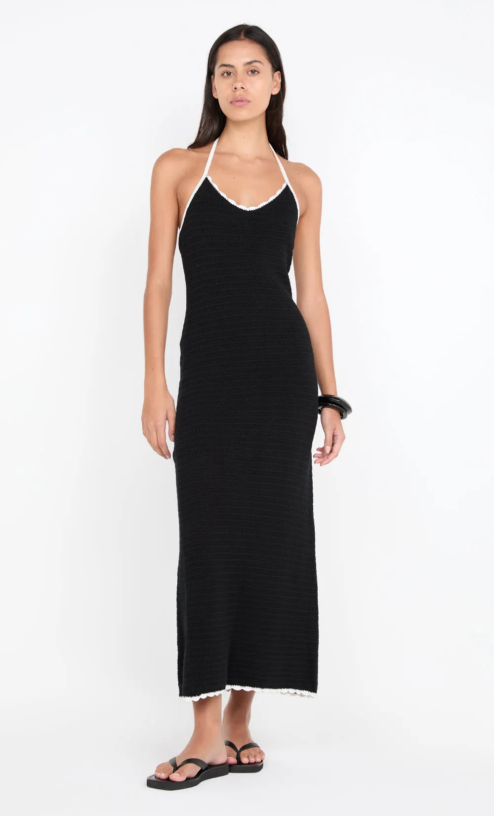 RAVYN HALTER MAXI DRESS - BLACK/WHITE sold by bec + bridge