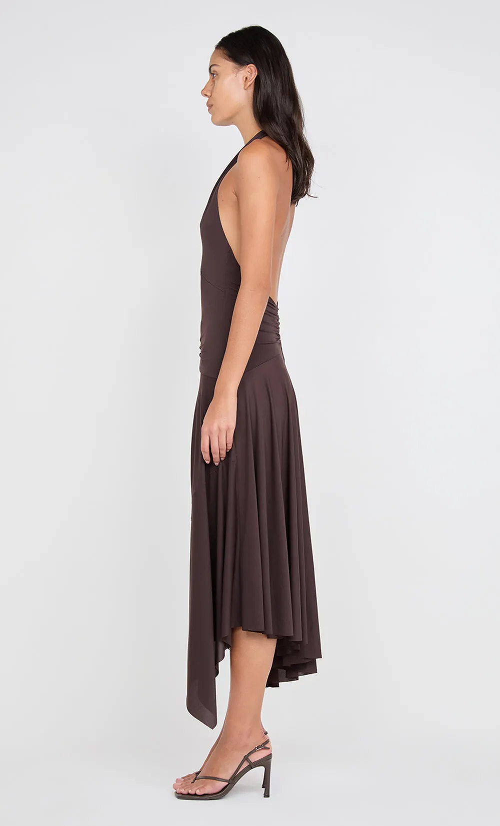 NESSIE HALTER DRESS - DARK CHOCOLATE sold by bec + bridge product image thumbnail 5