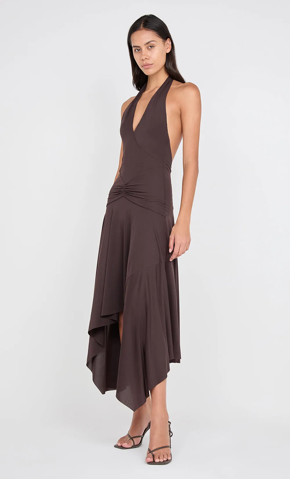 NESSIE HALTER DRESS - DARK CHOCOLATE sold by bec + bridge product image thumbnail 3