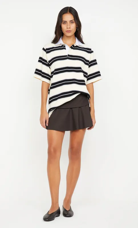 INGRID MINI SKIRT - CHOC PINSTRIPE sold by bec + bridge