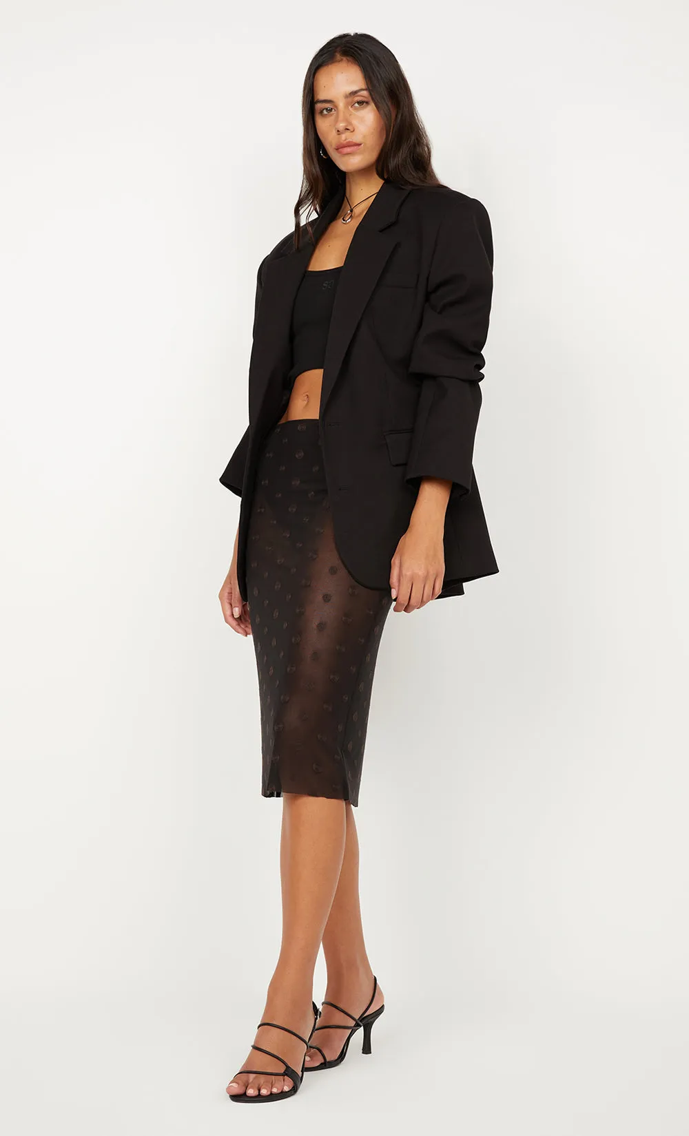 KARLA MIDI SKIRT - BLACK/CHOC SPOT sold by bec + bridge product image thumbnail 4