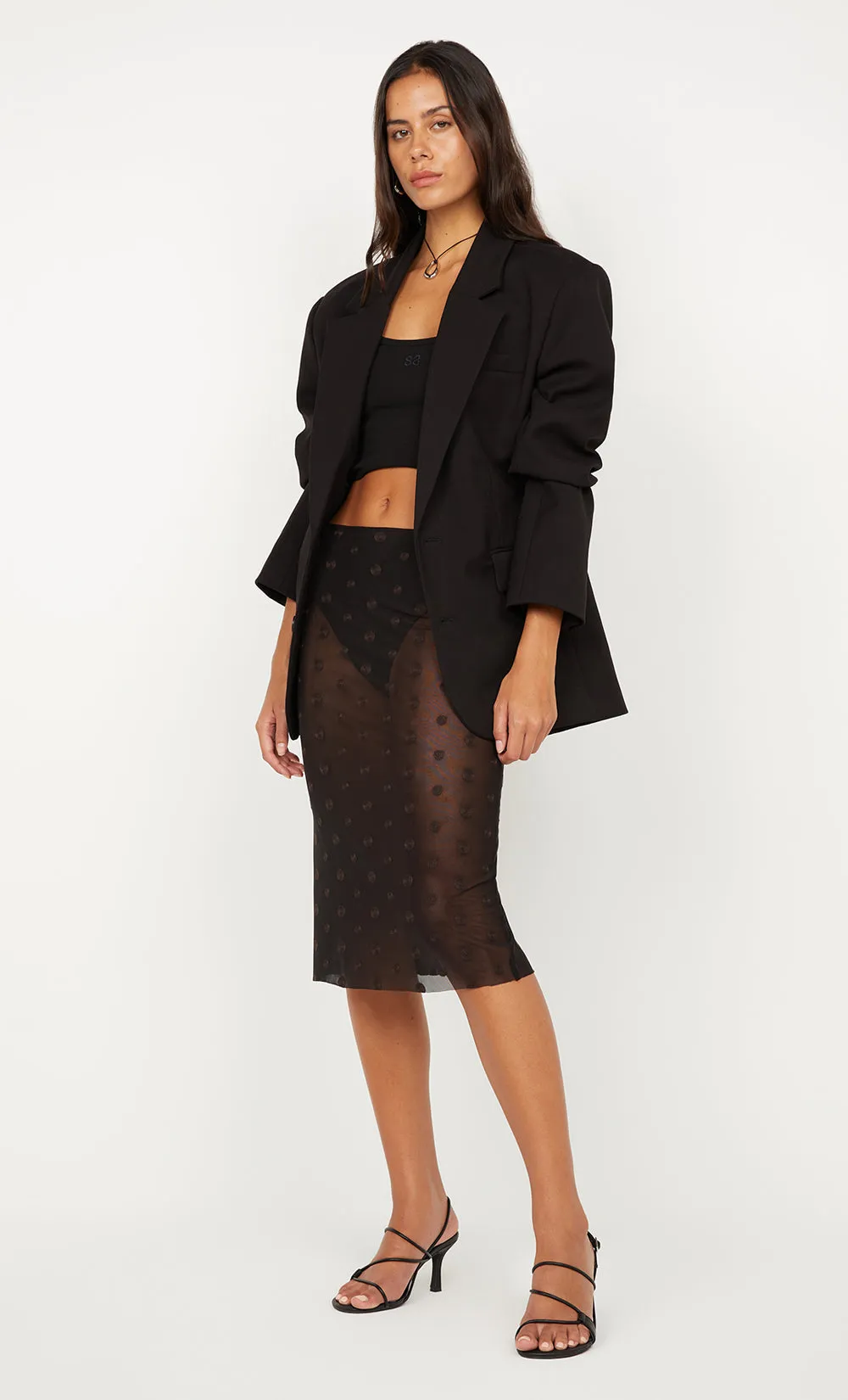KARLA MIDI SKIRT - BLACK/CHOC SPOT sold by bec + bridge product image thumbnail 2