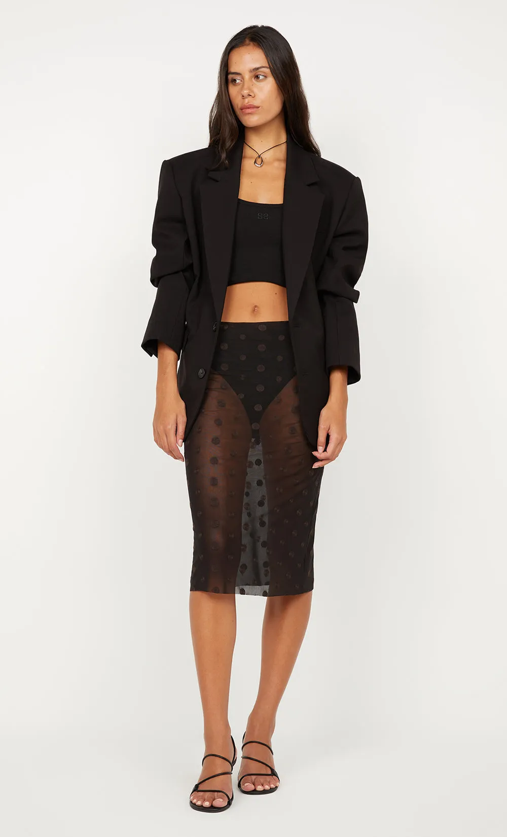 KARLA MIDI SKIRT - BLACK/CHOC SPOT sold by bec + bridge product image thumbnail 3