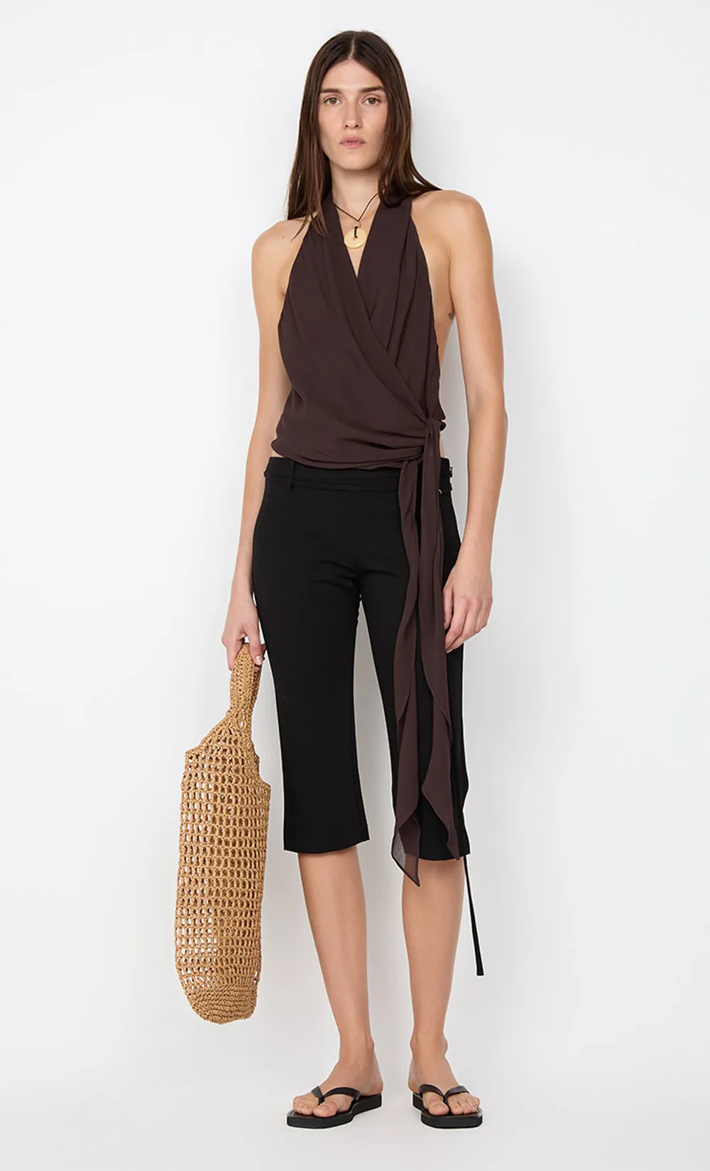 CELYSE HALTER TOP - DARK CHOCOLATE sold by bec + bridge